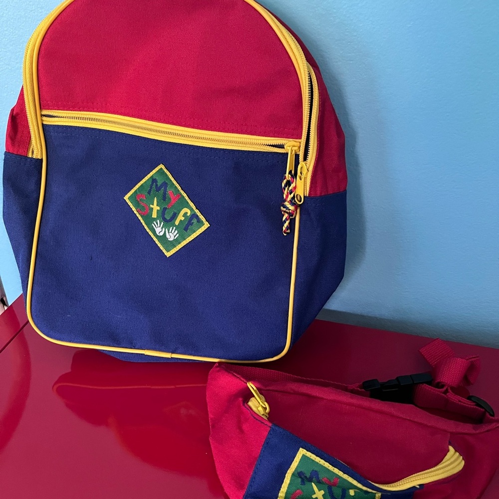 Kids Red and Blue Backpack Set